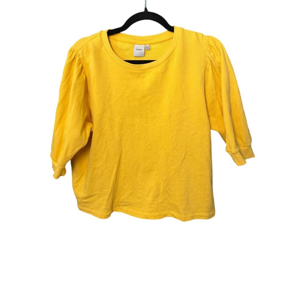 ICHI Yellow Short Sleeve Shirt Medium